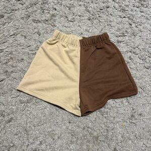 SHEIN Two-Tone Brown and Cream Shorts